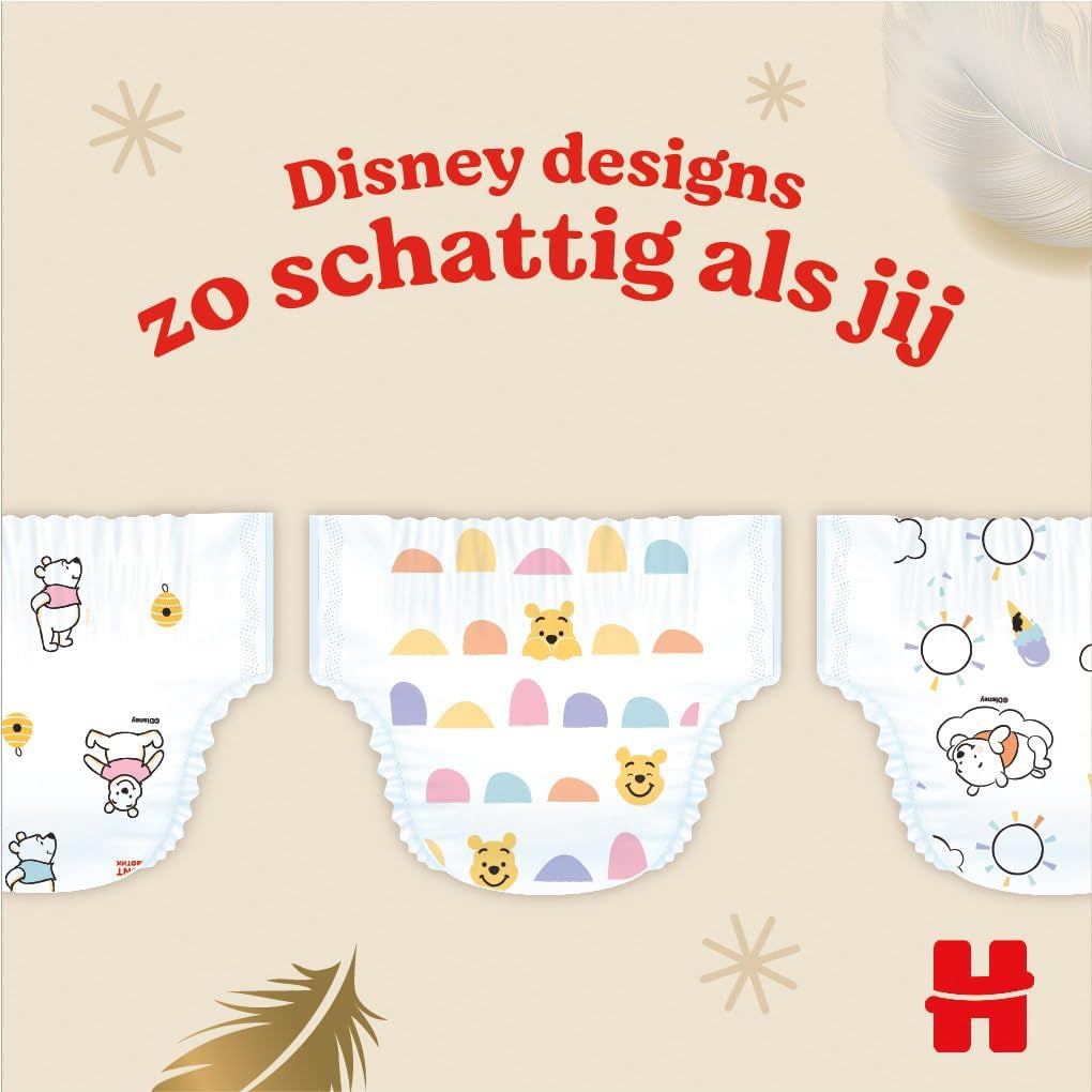 Pieluchy dziecięce Huggies Extra Care, rozmiar 2 (3-6 kg), superchłonne, Disney Design, opakowanie zbiorcze, 160