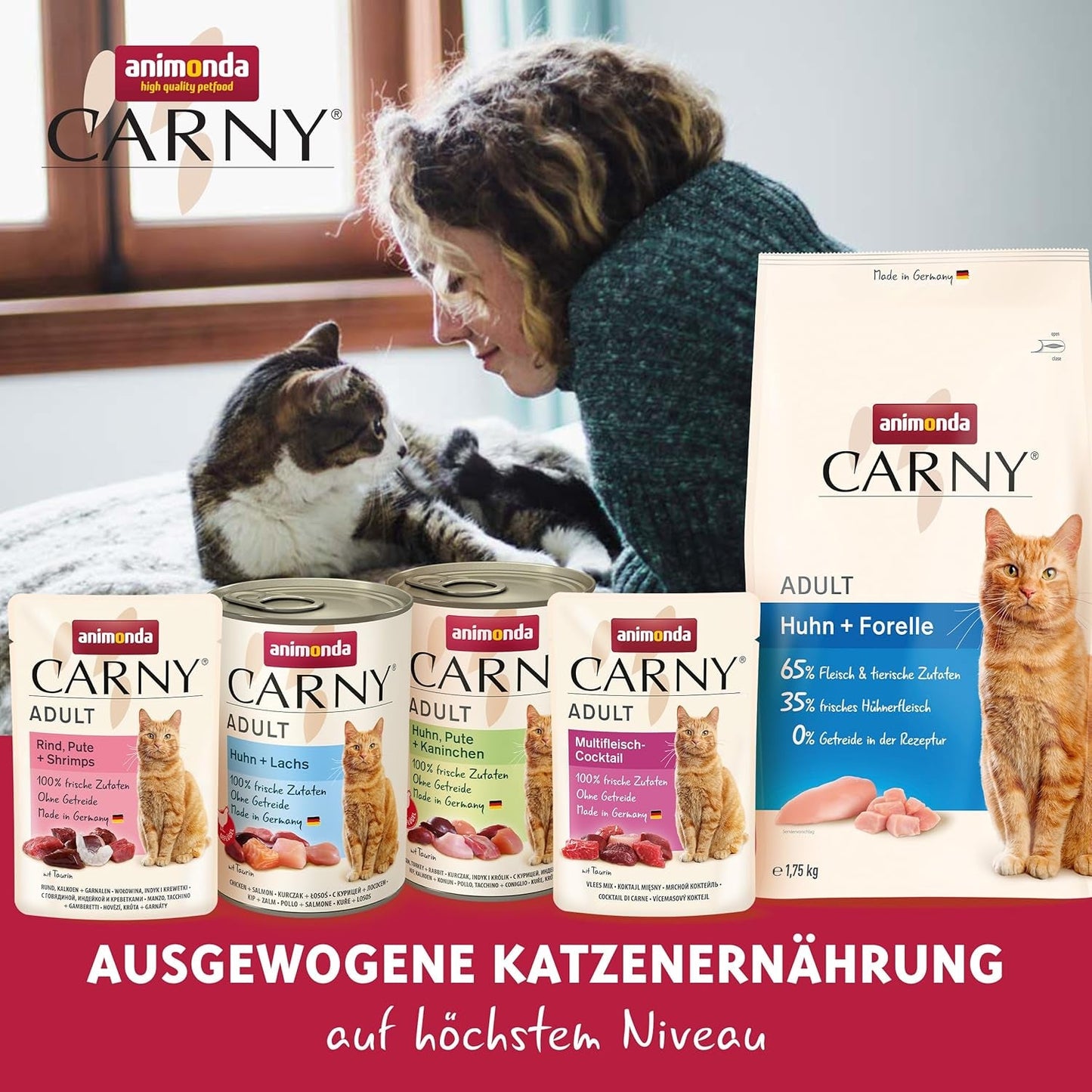 animonda Carny Adult Ocean Marine Variety nr 1 (12 x 80 g), mokra karma dla dorosłych kotów, mokra karma z delikatnymi filetami rybnymi, karma dla kotów bez zbóż i cukru