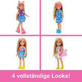 Zestaw lalek Barbie Chelsea z szafą, ubraniami i akcesoriami, 17-częściowy zestaw, składany do zabawy w podróży i przechowywania, lalki HXN03 Naty Shop