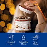 Villeroy & Boch - Małe pudełko do przechowywania Winter Bakery Delight, Ceramiczne pudełko na świąteczne ciasteczka, Pudełko świąteczne, Pudełko na ciasteczka, Pudełko na ciasteczka, Pudełko ceramiczne z pokrywką, Przechowywanie słodyczy, Porcelanowe pudełka do przechowywania żywności Premium Naty Shop