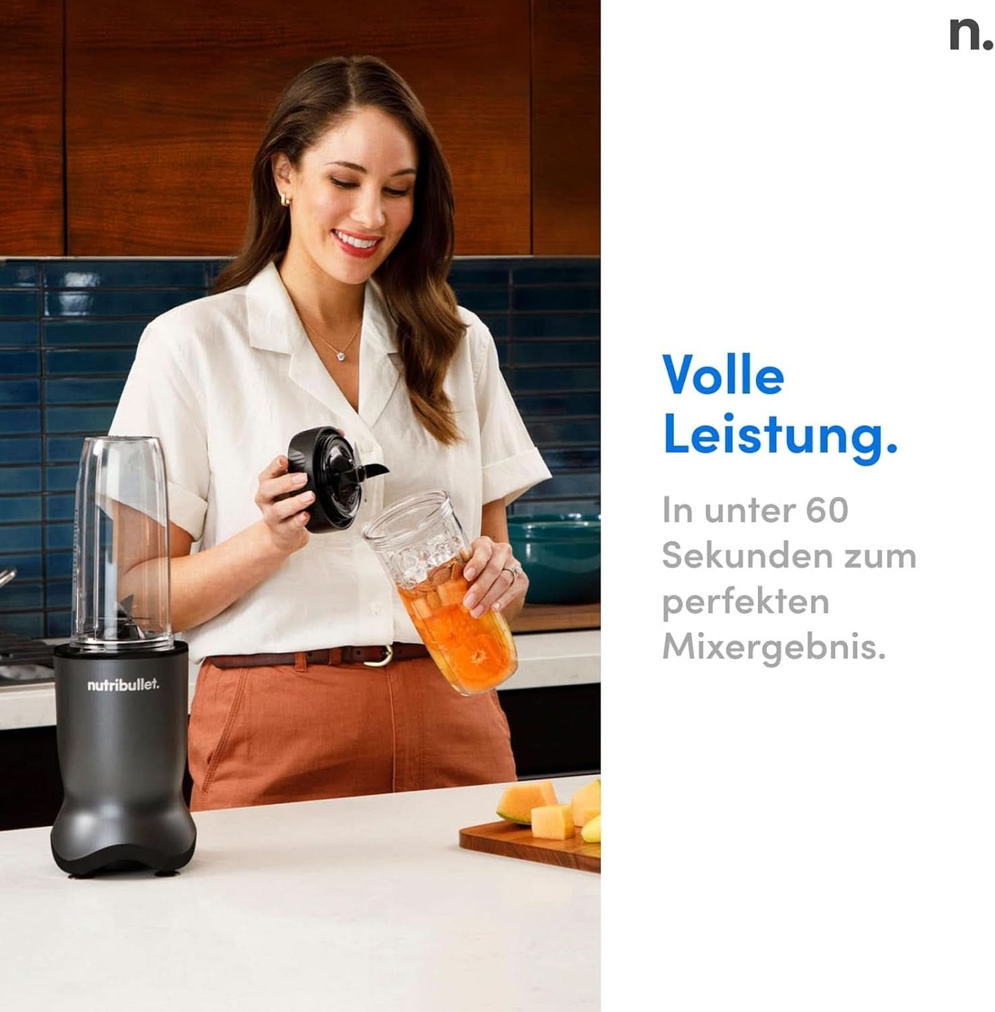 Blender osobisty Nutribullet, mikser Der Leistungsstärkste Mixer Für Eine porcja, silnik 1000 Watt Und Leiser, 900 ml Becher Aus Tritan Renew, Leuchtende Touch Bedienknöpfe, Dunkel Grau Bucatarie Naty Shop