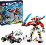 LEGO Dreamzzz Mech Tygrysa Coopera i Samochód Zero's Hot Rod Autko dla dzieci 9-letnich chłopców i dziewcząt Prezent Zestaw 2 w 1 Mech i minifigurka 71497 Zestawy do budowania Besuche den LEGO-Store Default Title