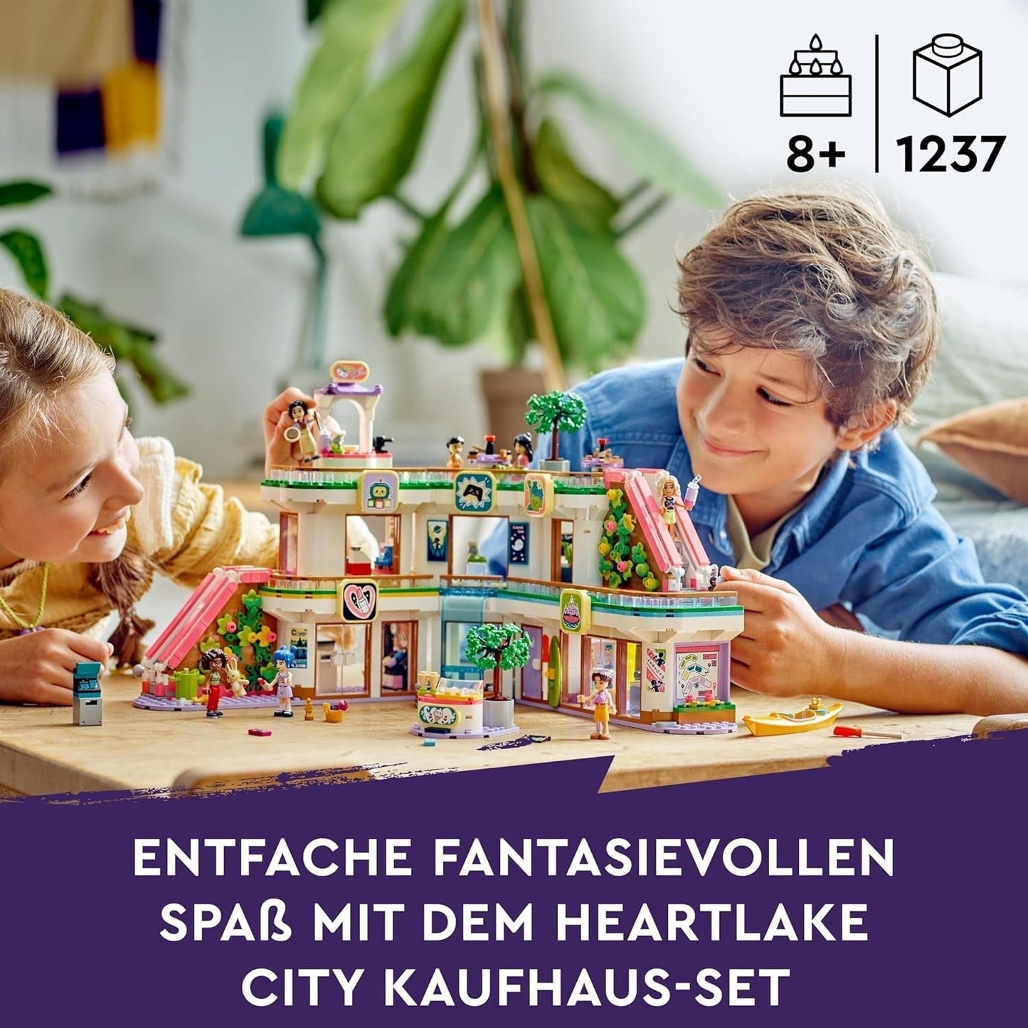 LEGO Store Friends Domek dla lalek Heartlake City Zestaw figurek dla dziewcząt i chłopców promuje rozwój społeczno-emocjonalny Prezent dla 8-latków 42604 Zestawy do budowania Besuche den LEGO-Store