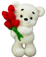 Jadalna dekoracja cukrowa, Miś z tulipanami. Ozdoby od Naty Shop Sugar Paste