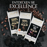 Lindt EXCELLENCE 99% Kakao - Edelgorzka czekolada | 50 G Tafel | Extra Kräftige Gorzka Czekolada | Wzmacniacz Kakao-Geschmack | Ciemna czekolada | Wegańska Schokolade | Sklep Schokoladengeschenk Naty