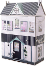 Mały świat Olivii Dreamland Farmhouse Kids Interaktywny drewniany domek dla lalek 3 poziomy z 13 akcesoriami meblowymi dla lalek Biały TD-13632A Domki dla lalek Naty Shop Domyślny tytuł