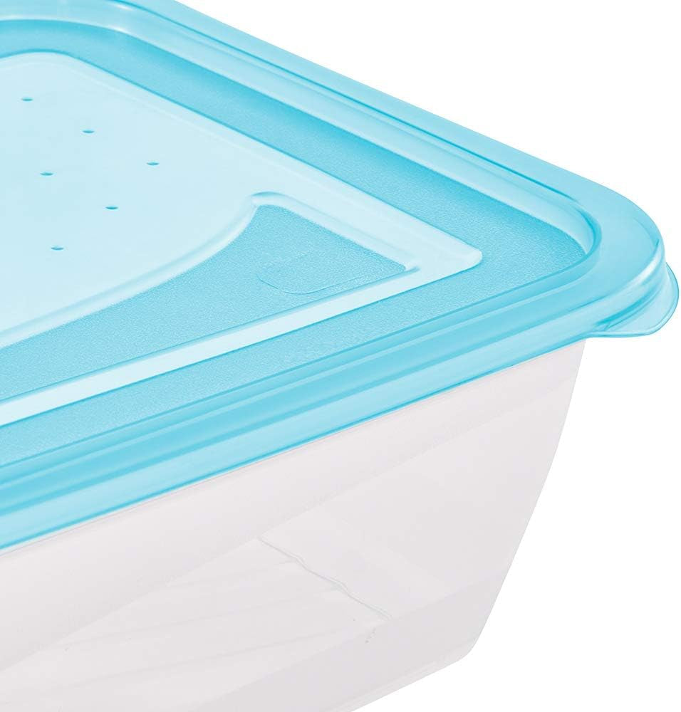 Zestaw 3 słoików do przechowywania żywności Kekeeper, 3 x 1,25 l, 20,5 x 15,5 x 6,5 cm, Fredo Fresh, przezroczysty niebieski Pudełka do przechowywania żywności Naty Shop