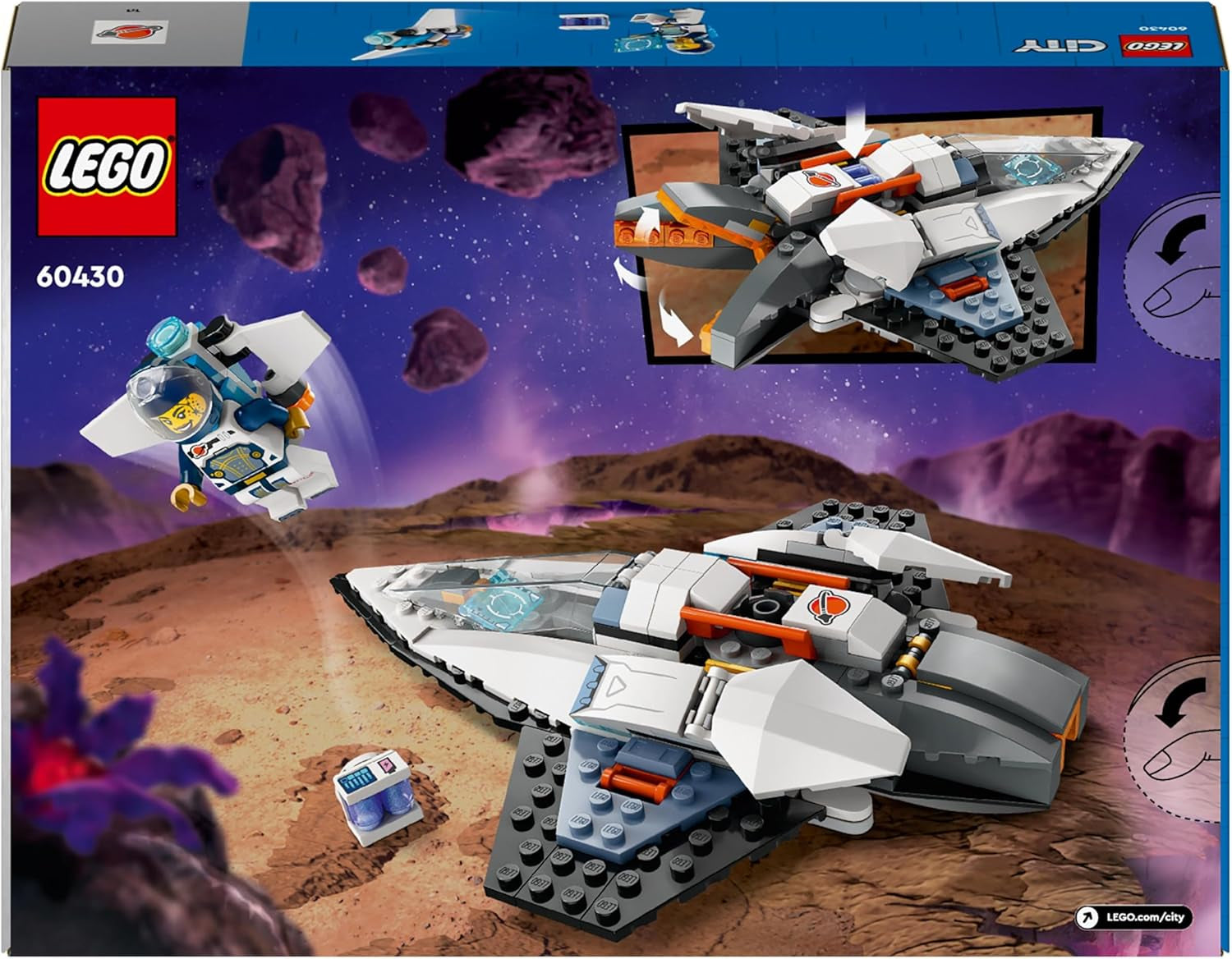LEGO City Statek kosmiczny, prom kosmiczny zabawka do zbudowania dla dzieci, chłopców i dziewcząt od 6 lat, w zestawie z figurką astronauty 60430 Zestawy do budowania Besuche den LEGO-Store