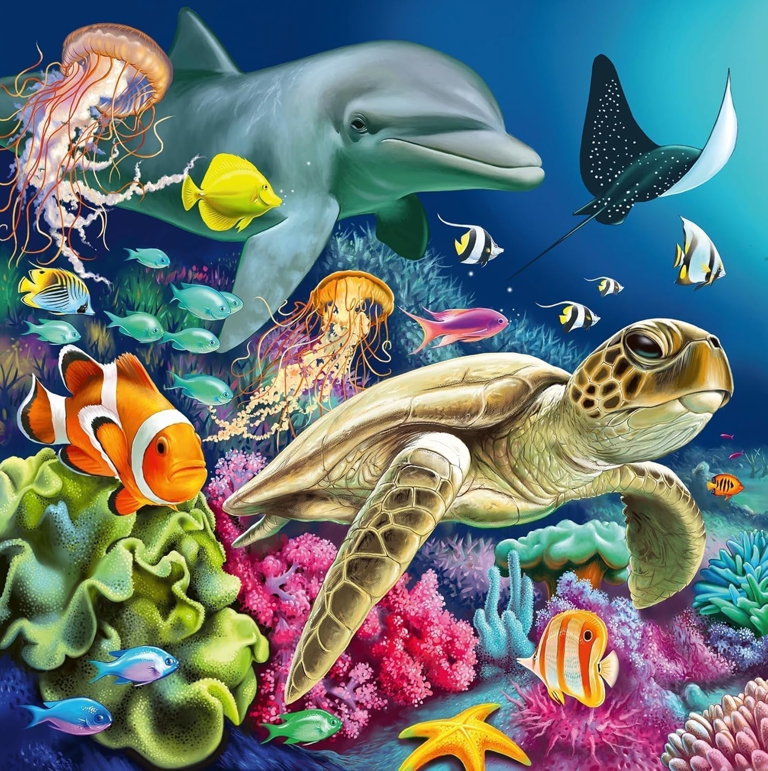 Puzzle dla dzieci Ravensburger - 12000859 Czarujący podwodny świat - 3X49 elementów puzzli dla dzieci od 5 roku życia Puzzle Naty Shop