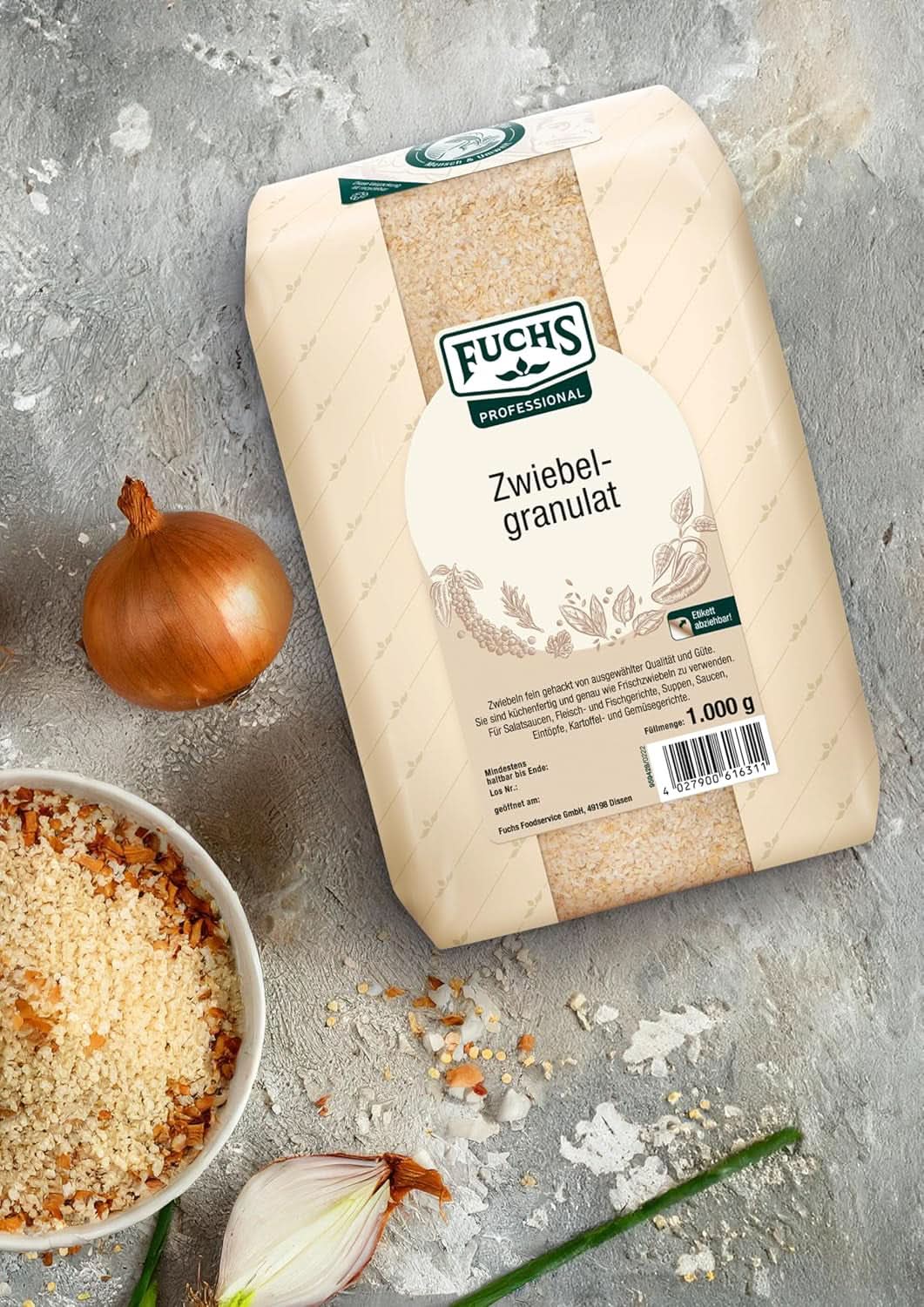Fuchs Profesjonalny granulat cebulowy, 1 Kg Przyprawy Naty Shop