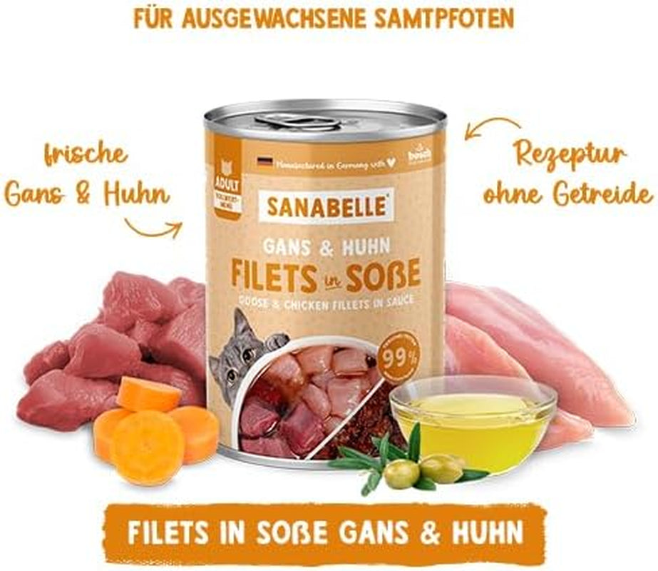 Sanabelle Gourmet Karma mokra w garnku z gęsią i kurczakiem | 6x380g | 2,28 kg