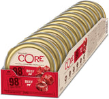 Wellness CORE 98% 12 x 85g, Wołowina - Mokra karma dla kotów, gęsty pasztet, bez zbóż, naturalna, hipoalergiczna, bogata w białko, bogata w mięso