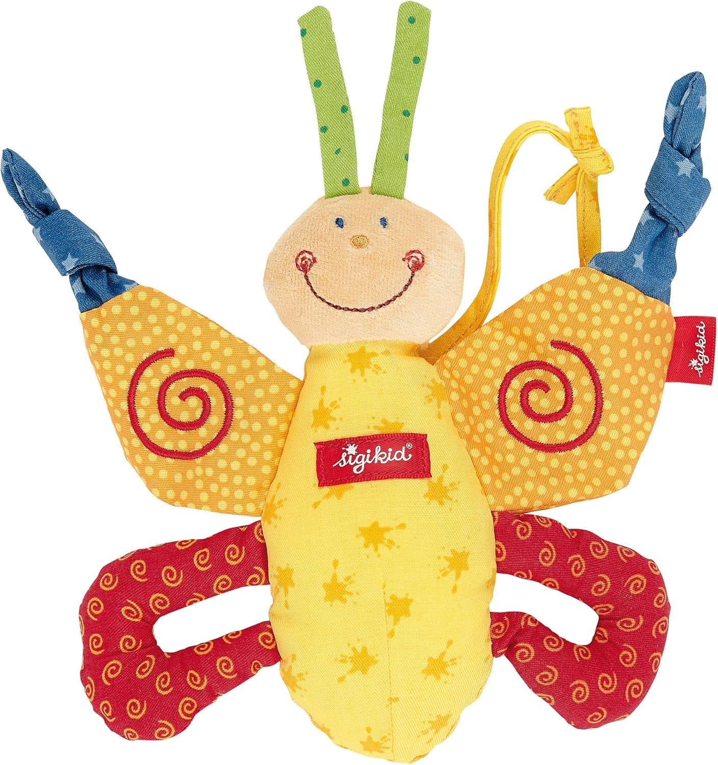 SIGIKID 40490 Aktywny pierścień Baby Activity PlayQ Zabawka dla dziewcząt i chłopców dla dzieci od 3 miesiąca Wielokolorowy Zabawki dla niemowląt Naty Shop Wielokolorowy / motyl