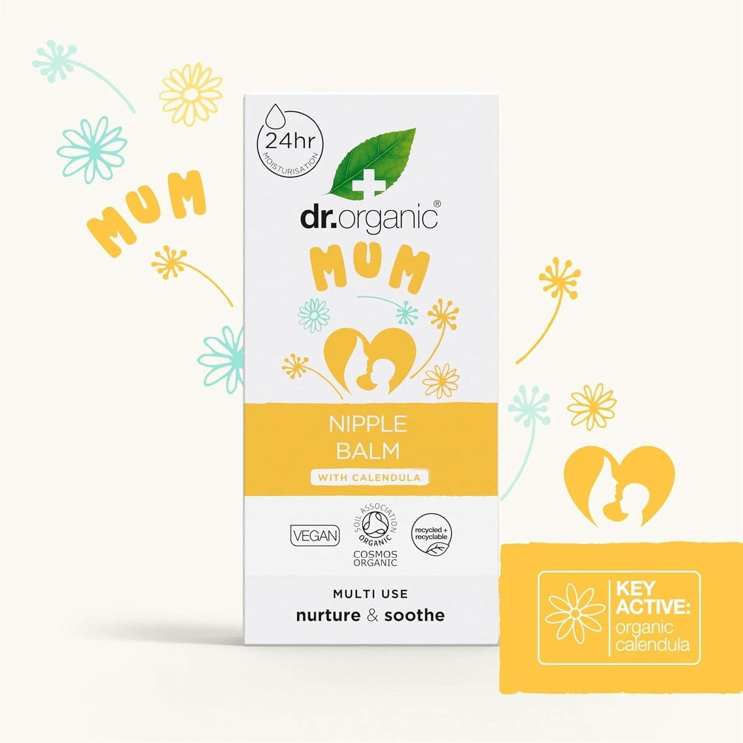Dr Organic Balsam do sutków z nagietkiem, lanoliną, naturalną ulgą, na rany i popękane sutki, 30 ml Akcesoria Żywność i karmienie piersią Bebe Naty Shop
