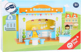 Small Foot 10852 Playhouse Restaurant Wykonane z drewna, z 2 figurkami lalek, akcesoriami i zdejmowanym dachem, od 3 lat Domki dla lalek Naty Shop