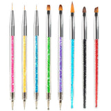8 Stück Nagel Pinsel, Nagelkunstpinsel Pinsel Set, Pinsel Für Nägel Mit Doppelkopf Nail Art Pinsel Set Dotting Pen i Gel Brush for Nails Präzise Pinsel Für Nageldesign Und Verzierungen