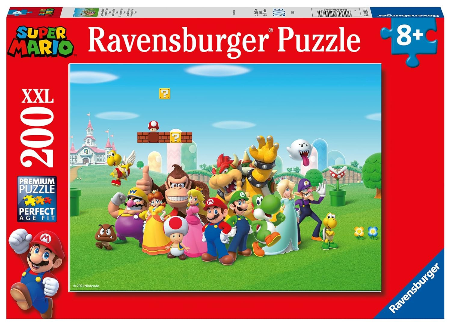 Puzzle dla dzieci 100 elementów XXL - Nintendo Super Mario Fun Puzzle Naty Shop Pojedynczy Zabawny, Przyjazny dla dzieci