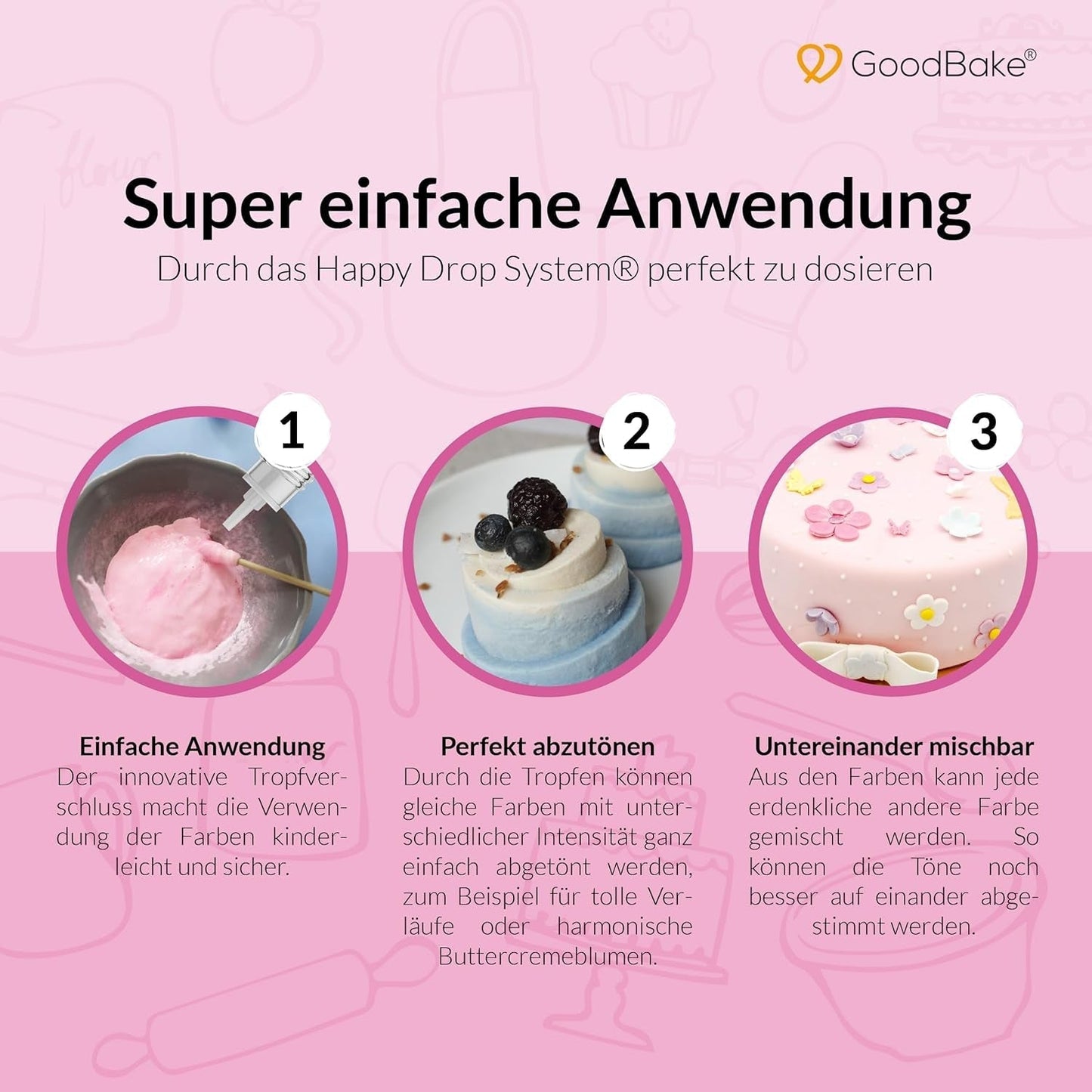 Goodbake Pastel Lilac Barwnik spożywczy (11ml) - Barwnik spożywczy w dużej dawce - Do barwienia ciast, kremów, kremów maślanych, makaroników, napojów, śluzów i wielu innych produktów. 100% wegańskie
