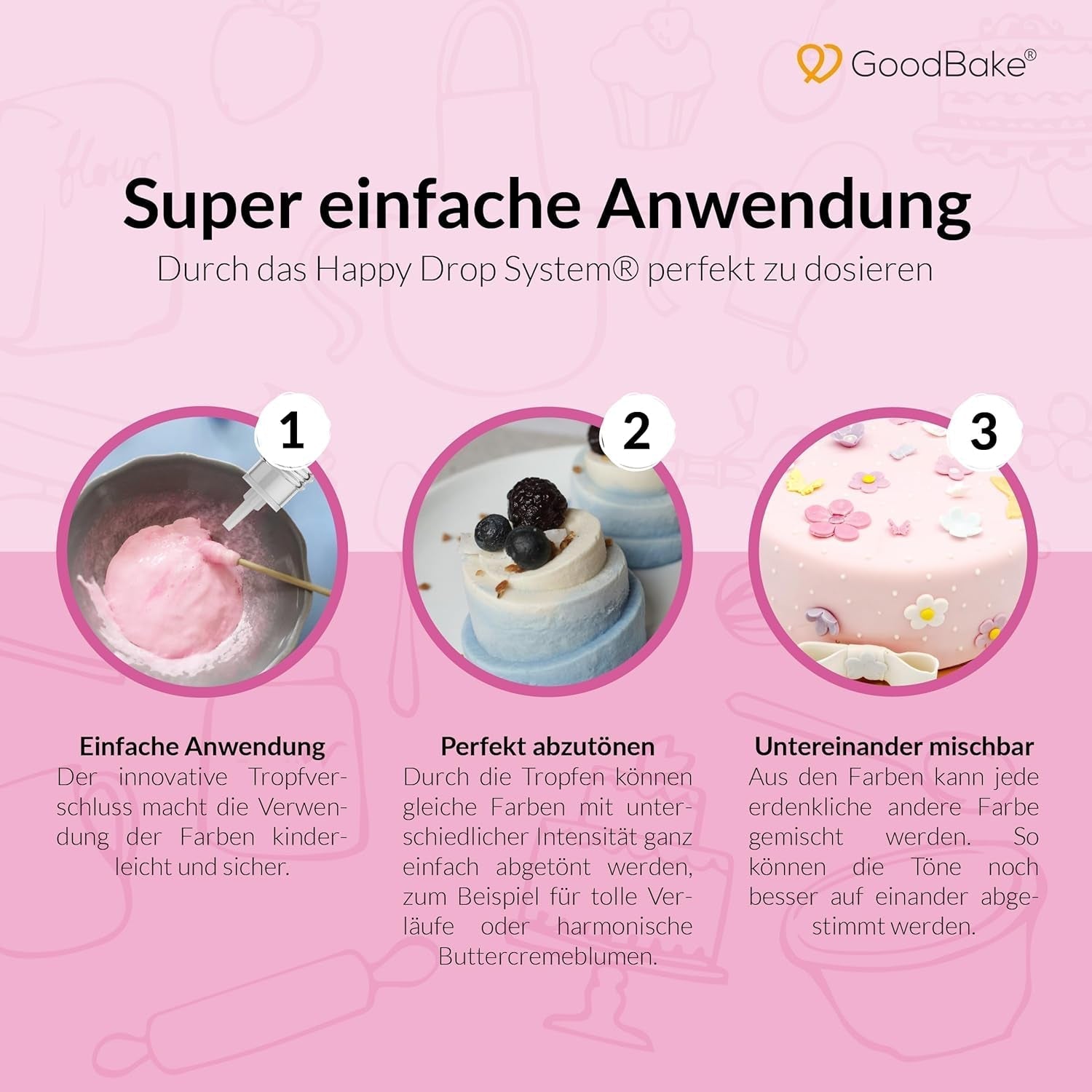 Goodbake Pastel Lilac Barwnik spożywczy (11ml) - Barwnik spożywczy w dużej dawce - Do barwienia ciast, kremów, kremów maślanych, makaroników, napojów, śluzów i wielu innych produktów. 100% wegańskie
