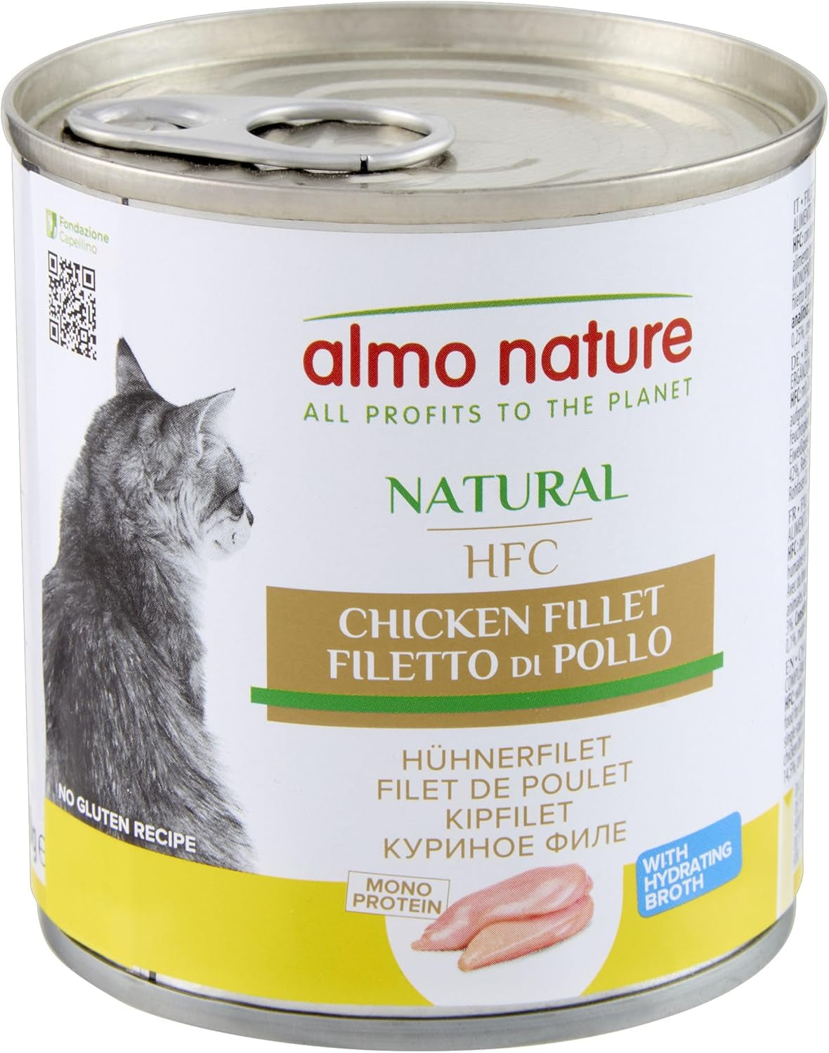 Almo Nature HFC Natural - Mokra karma dla dorosłych kotów - Filet z kurczaka - 280g, opakowanie 12 szt.