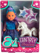 Lalka Simba Evi Księżniczka Fantasy of Love w bajkowej sukience z błyszczącym jednorożcem 12 cm Lalka do zabawy, wiek 3+