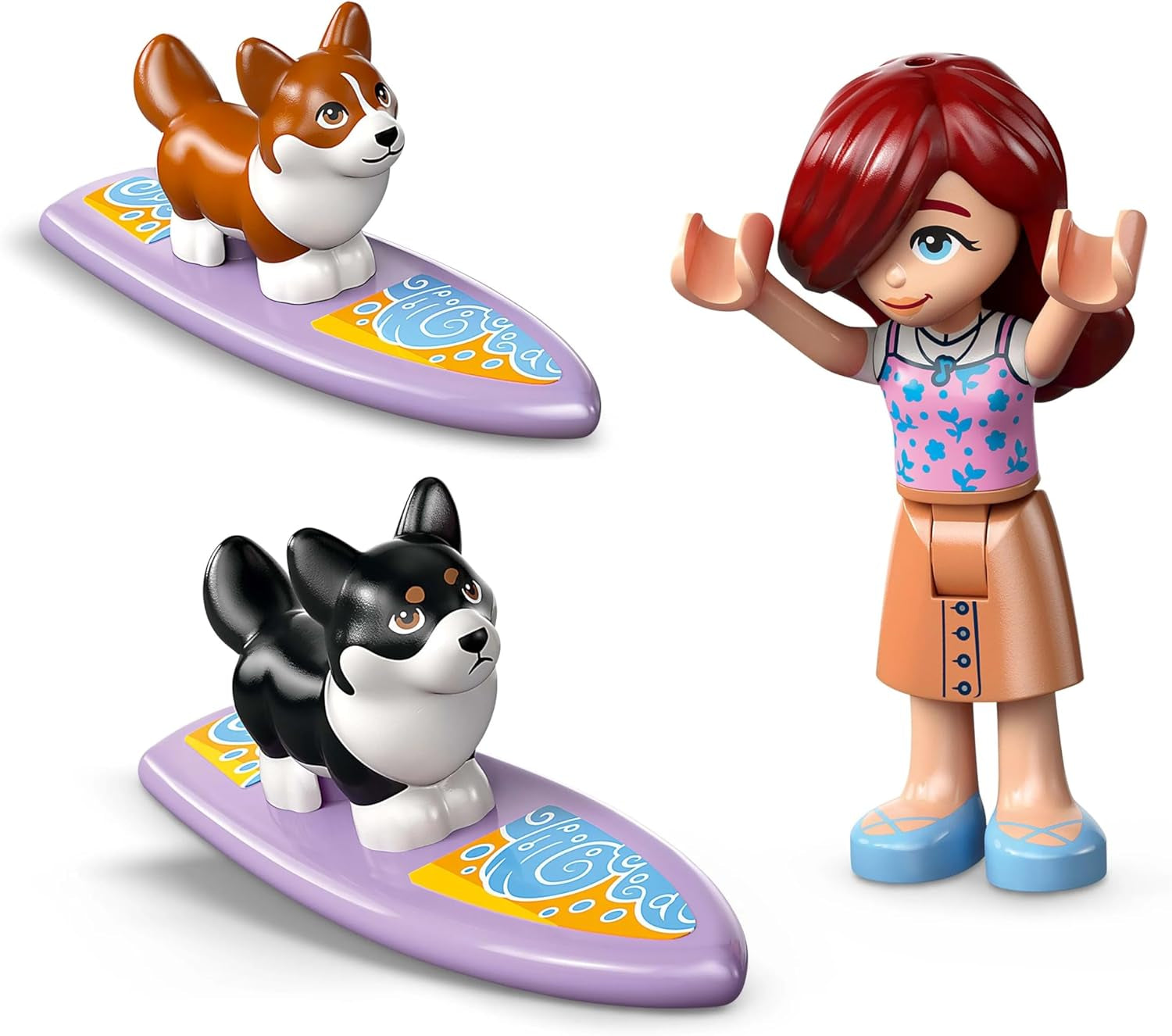 LEGO Friends Przygoda na plaży z psami Zabawka do budowania dla dziewczynek Zestaw zwierząt w wieku 6 lat z 2 minifigurkami i 2 figurkami Corgi Kreatywny prezent dla dzieci Przygoda na desce surfingowej Zestaw do budowania 42641 Zestawy do budowania Besuche den LEGO-Store