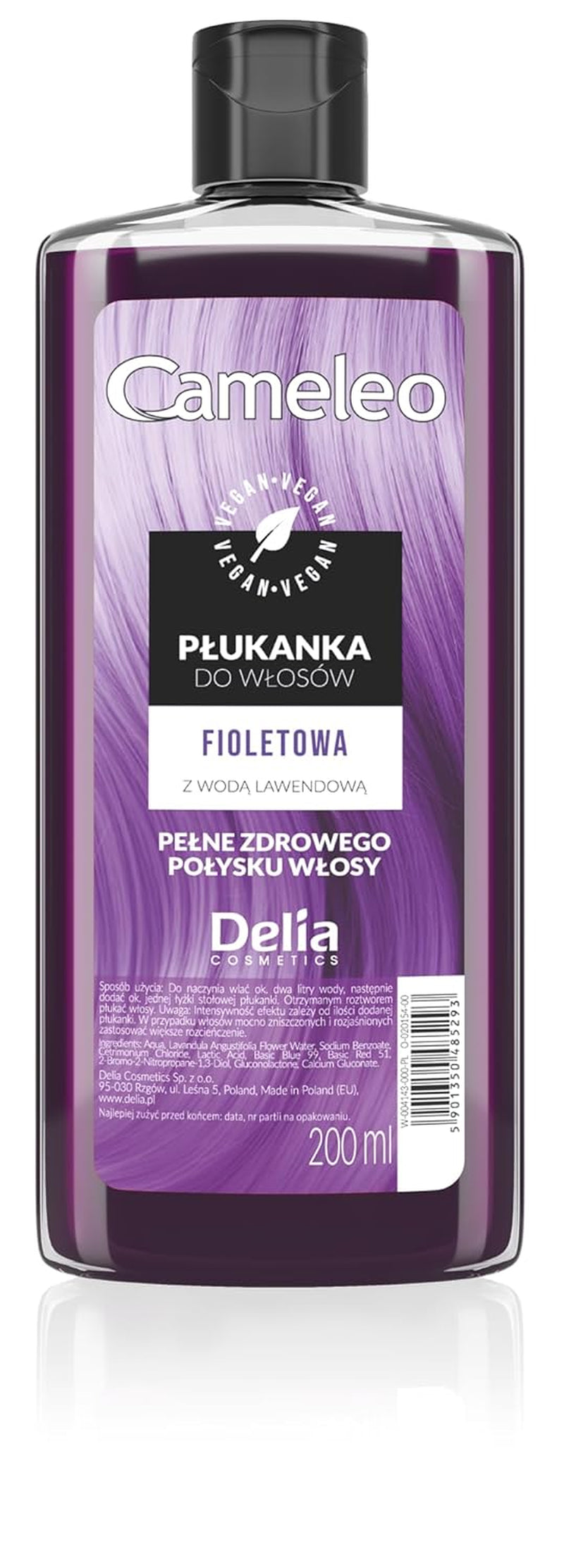 Cameleo - Różowy tonik do włosów z wodą różaną Bez żółtego odcienia Półtrwała koloryzacja włosów - Do włosów blond i siwych - Koloryzacja i pielęgnacja - Bez parabenów | 200 ml Farba do włosów Naty Shop Nowa wersja - Fioletowy 200 Ml (1 opakowanie)