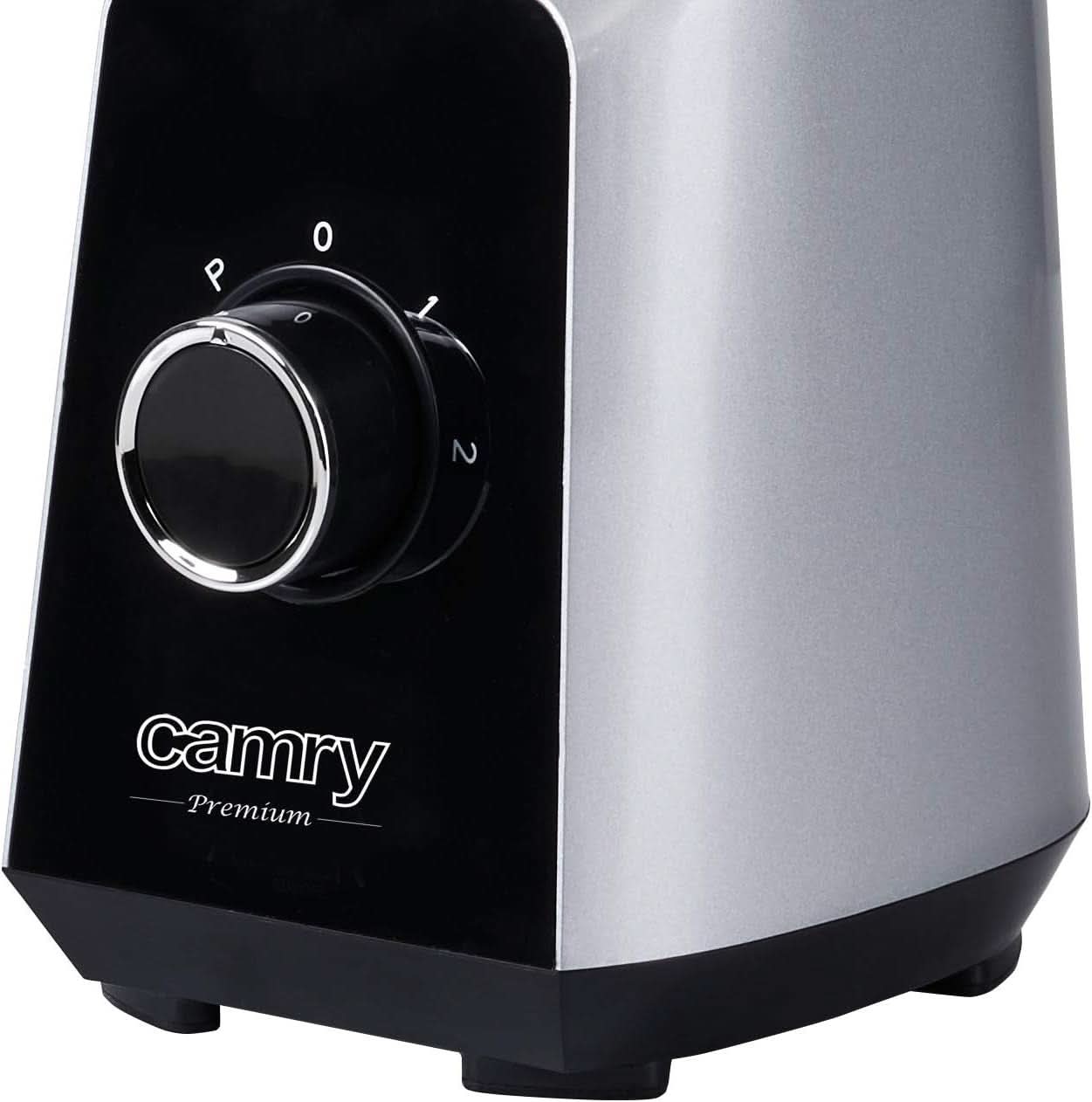 CR 4077 Mikser stojący Mit 1,5L Glasbehälter, Smoothie Maker, Hochleistungsmixer, Mahlung, Eis-Zerkleinerung, Pulsfunktion, Edelstahlklingen, 2 Geschwindigkeiten, 1000W, Schwarz/Silber Kitchen Naty Shop