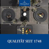 Zestaw startowy Villeroy & Boch Manufacture Rock, 6 elementów, czarny, można myć w zmywarce, można używać w kuchence mikrofalowej, czarny matowy zestaw naczyń obiadowych, zastawa stołowa, sztućce, porcelana Premium