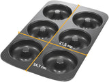 Birkmann, Easy Baking, Donutblech, Backform Für 6 Donuts, Mit Hochwertiger Antihaftbeschichtung, Ø 9 Cm, Mit Rezept, 881631 Formy i blachy do pieczenia Naty Shop
