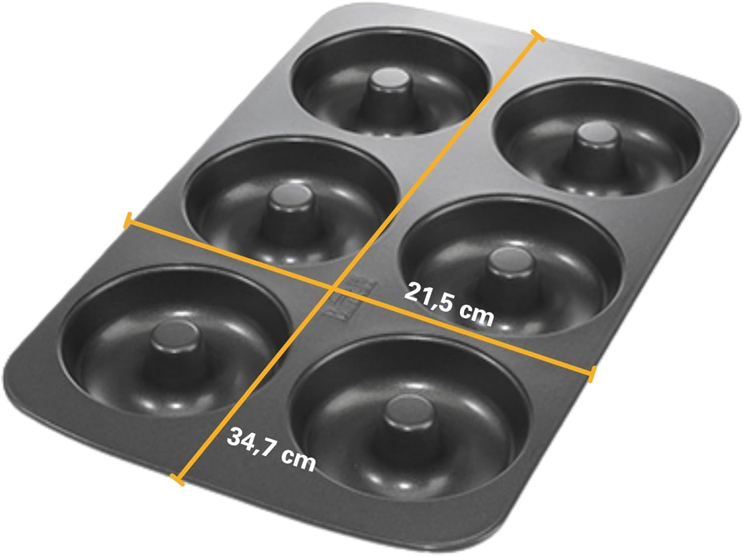 Birkmann, Easy Baking, Donutblech, Backform Für 6 Donuts, Mit Hochwertiger Antihaftbeschichtung, Ø 9 Cm, Mit Rezept, 881631 Formy i blachy do pieczenia Naty Shop