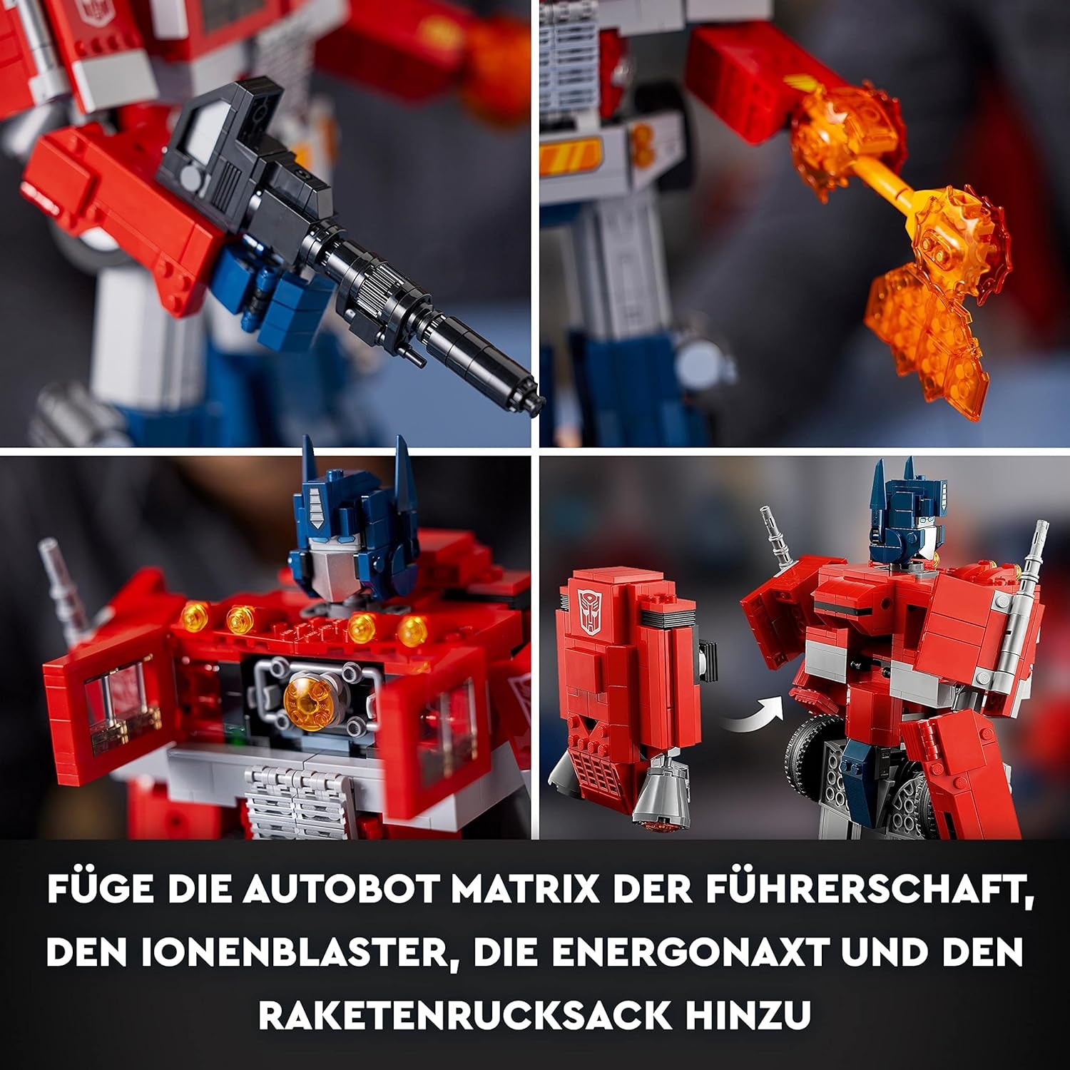 Zestaw LEGO 10302 Icons Optimus Prime, figurka robota 2 w 1 i model ciężarówki, zabawkowy model transformatora dla dorosłych, prezent urodzinowy lub świąteczny dla mężczyzn, kobiet, dla niej i dla niego Zestawy do budowania Besuche den LEGO-Store