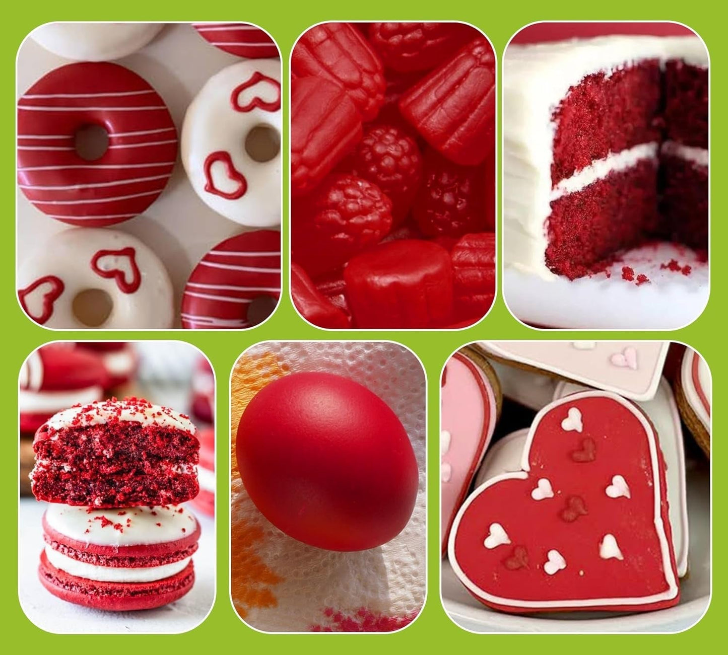 Barwnik spożywczy w płynie, Zestaw barwników spożywczych Red Velvet do pieczenia ciast, makaroników, ciasteczek, Barwnik spożywczy do dekorowania ciast, Płyn do barwienia napojów (70g x 3)