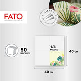 Fato - Serwetki papierowe suche, airlaid, efekt tekstylny, opakowanie 50 serwetek, 40X40 złożone w formacie 4, Tropicana Decor