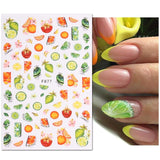 JMEOWIO Nagelsticker Sommer Frucht 9 Blatt Nail Art Naklejka Selbstklebend Nagelaufkleber Zitronen Dekoration Nageldesign Zubehör