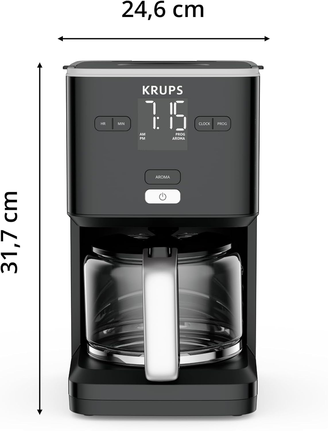 Ekspres do kawy Krups Smart'n Light z timerem, na 1,25 litra kawy filtrowanej, funkcja utrzymywania ciepła, automatyczne wyłączanie, czarny, KM600810