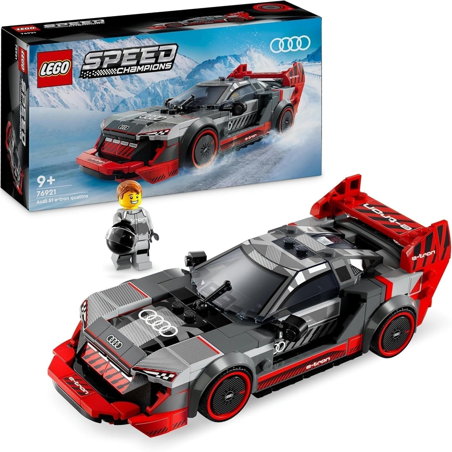 Zestaw LEGO Speed Champions Audi S1 E-Tron Quattro samochód wyścigowy z zabawkami do budowania, zabawy i wystawiania na wystawie, model samochodu dla dzieci, prezent dla 9-letnich chłopców i dziewcząt 76921 Zestawy do budowania Besuche den LEGO-Store Single