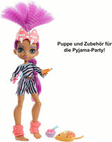 Cave Club GTH02-Roaralai Piżama Party Fun Doll, przegubowa lalka z fioletowymi włosami i akcesoriami, prezent dla dzieci w wieku 4 lat i więcej, wielokolorowy