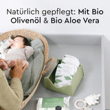 LILLYDOO Zielone chusteczki nawilżane, 600 szt. (10 x 60), odporne na rozdarcia chusteczki w 100% wolne od plastiku - bezzapachowe, delikatne i naturalne, delikatnie oczyszczają wrażliwą skórę, testowane dermatologicznie