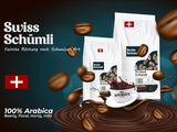 Z ponad 175 lat doświadczenia: Kawa ziarnista Schwiizer Schüümli Swiss Schümli 1kg – Lekkie palenie dla doskonałej kawy Schümli, idealna śmietanka, intensywność 2/5, kwasowość 1/5 – dla prawdziwej przyjemności kawowej