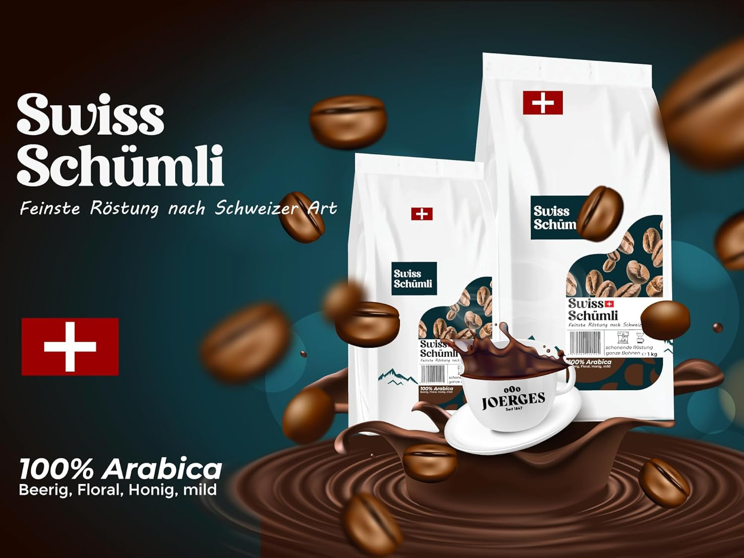 Z ponad 175 lat doświadczenia: Kawa ziarnista Schwiizer Schüümli Swiss Schümli 1kg – Lekkie palenie dla doskonałej kawy Schümli, idealna śmietanka, intensywność 2/5, kwasowość 1/5 – dla prawdziwej przyjemności kawowej