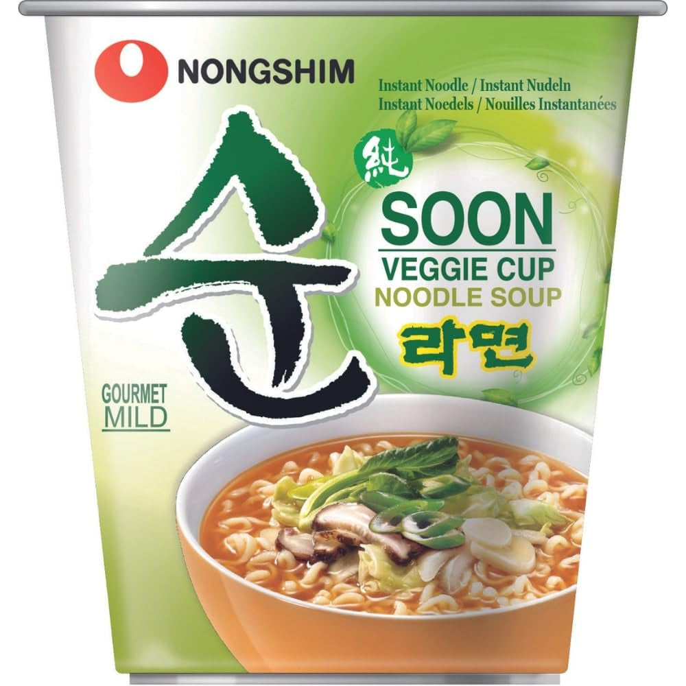 Nong Shim - Zupa Nudeln Instant Cup Soon Veggie - Opakowanie zbiorcze (12 X 67 GR)