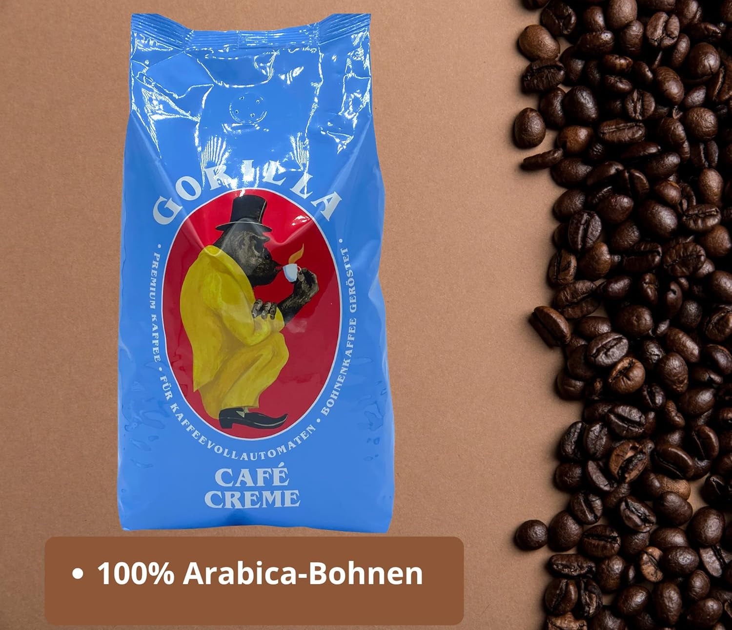 Krem do kawy Gorilla 3x 1000g Joerges + Jassas Ciasta | Kawa Arabica Opakowanie 3 szt. 1kg