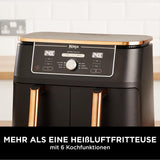 Ninja Foodi AF400EUCP MAX Dwustrefowa frytkownica powietrzna, frytkownica 9,5 l, 2 komory, ze szczypcami, powłoka nieprzywierająca Sprzęt AGD Naty Shop
