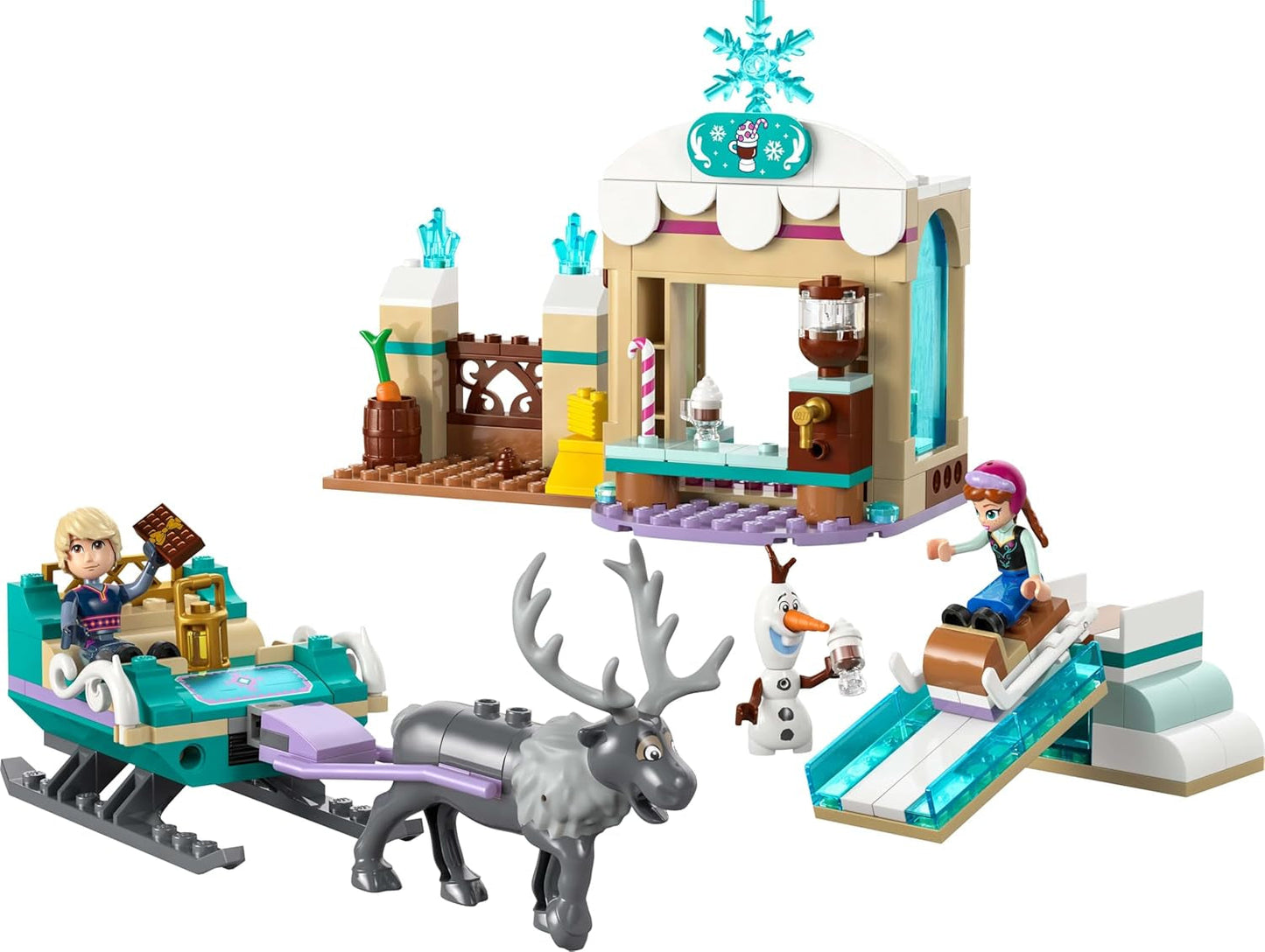 LEGO® Disney Przygoda Anny w Krainie Lodu, zestaw konstrukcyjny i fantastyczny, stojak na czekoladki z Anną, Kristoffem, Olafem i Svenem, minilaleczki, zabawka-księżniczka dla dziewczynek od 4 lat 43256 Zestawy konstrukcyjne w sklepie LEGO