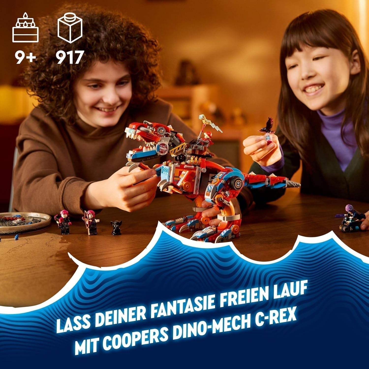 LEGO Dreamzzz 2-w-1 Coopers Dino-Mech C-Rex Zabawka Pterodaktyl T.Rex Figurka dla chłopców i dziewcząt Kreatywny zestaw zabawek przygodowych Prezent dla dzieci w wieku 9 lat 71484 Zestawy do budowania Beuche den LEGO-Store