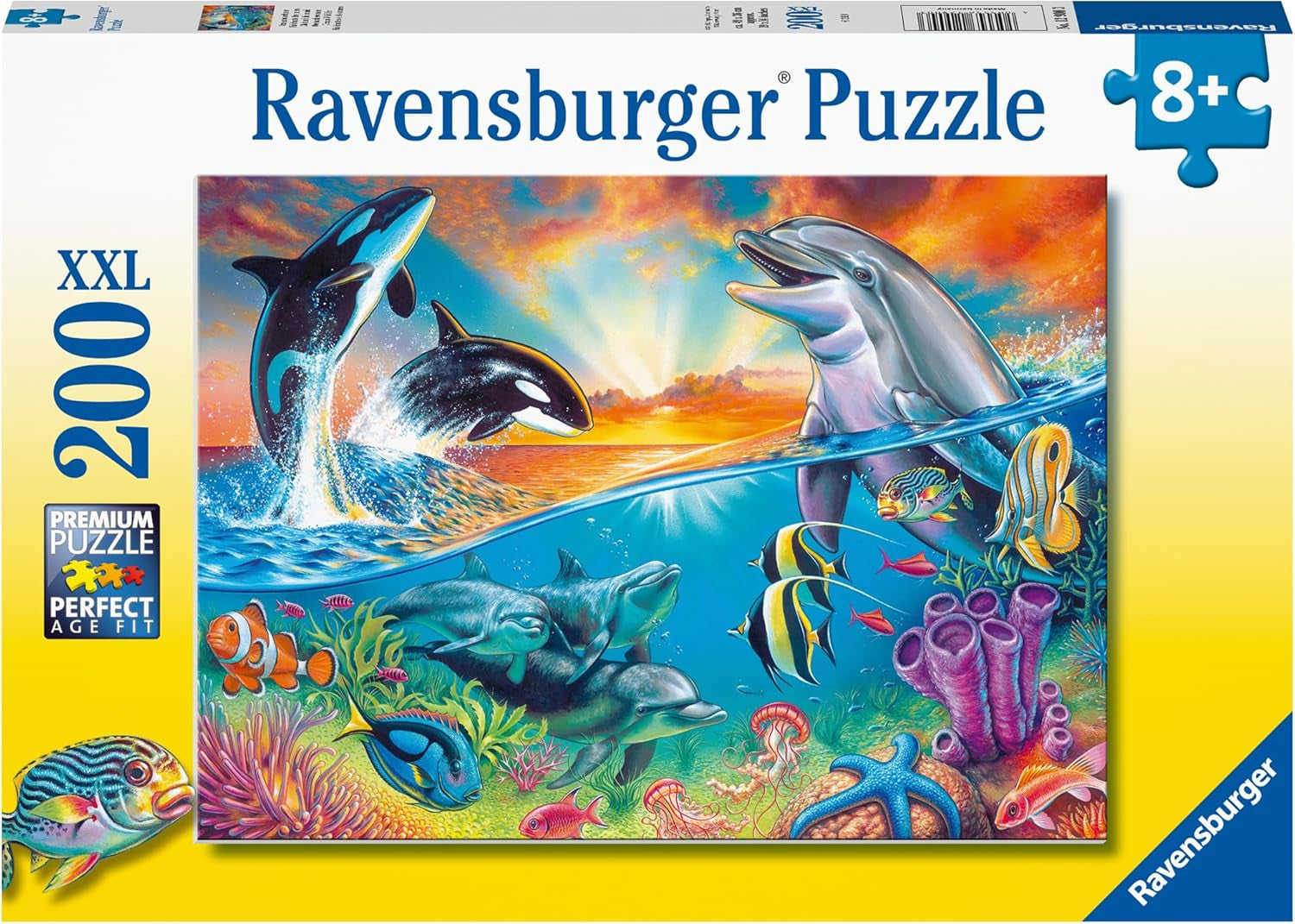 Puzzle Ravensburger dla dzieci - 12900 Mieszkańcy oceanu - Podwodne puzzle dla dzieci w wieku 8+ zawierające 200 elementów w formacie XXL Puzzle Naty Shop Tytuł domyślny