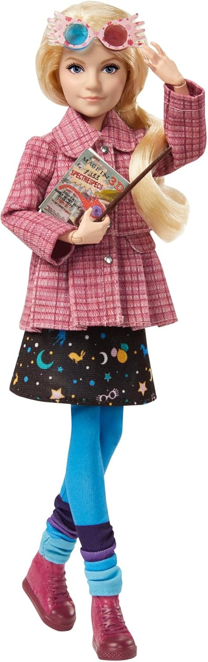 HARRY POTTER Kalendarz adwentowy Gryffindoru - 24 historie, magiczne niespodzianki, pokój wspólny w Hogwarcie, realistyczna twarz, dla fanów w wieku 6+, HND80 Naty Shop Luna Lovegood Dolls