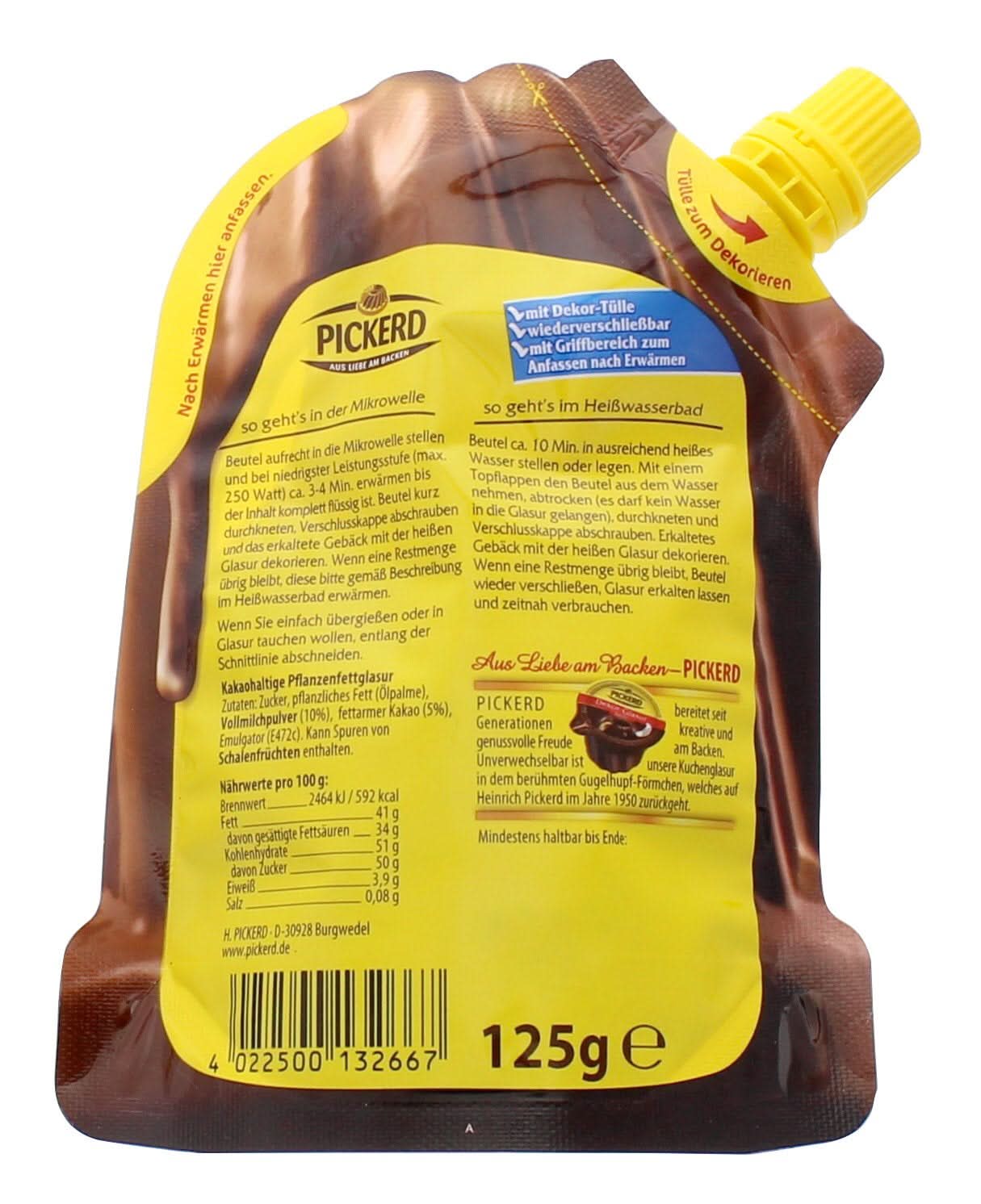Lukier do ciast, Czekolada mleczna, 125 gramów Glazury i dekoracje Naty Shop