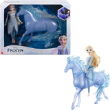 Mattel DISNEY Kraina Lodu Elsa i Nokk — poruszająca się lalka Elsa, majestatyczna figurka wodna Nokk, inspirowana drugim filmem, dla dzieci w wieku od 3 lat, HLW58